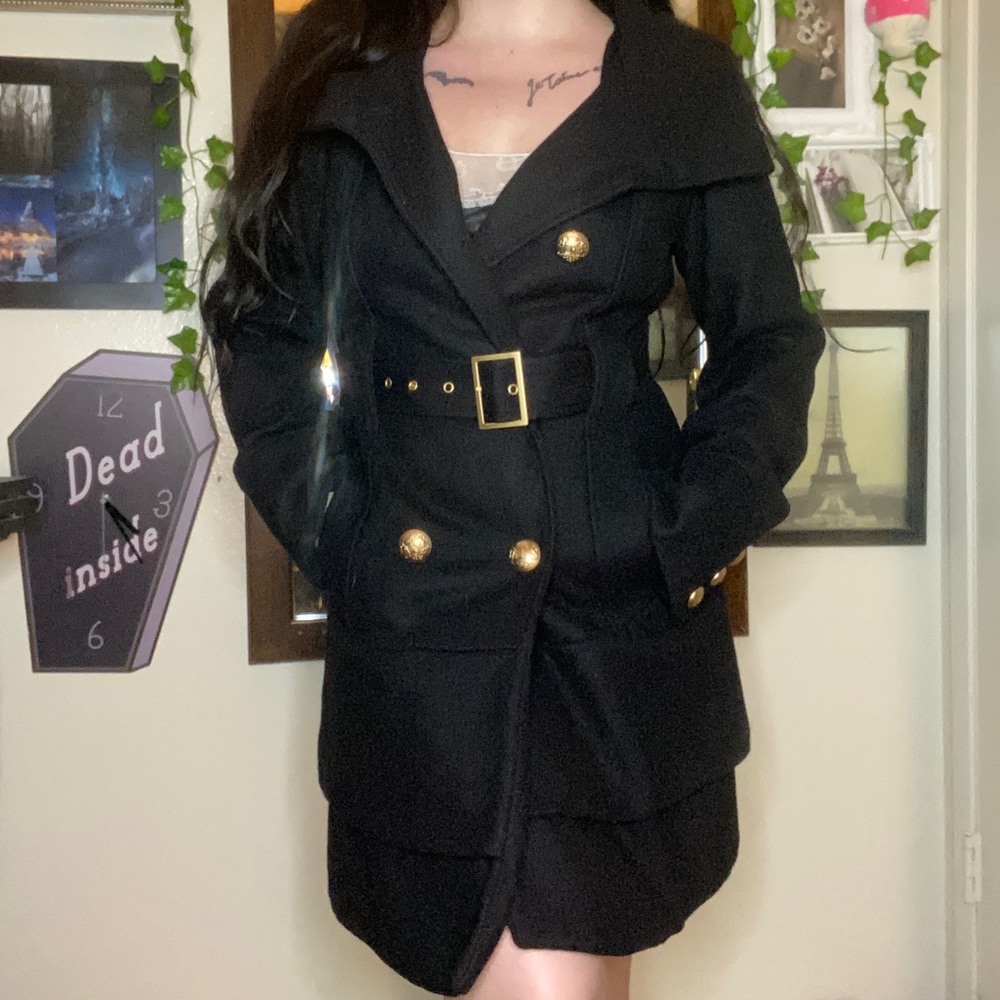 BEAUTIFUL Thick Heavy High Quality Wool Winter Snow Cold Weather Layered Coat - Picture 2 of 13